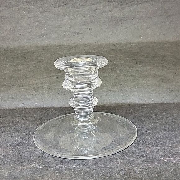 Vintage 1940's Cambridge Glass Clear Candleholder - Picture 3 of 4